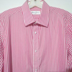ROBERT GRAHAM EST 01 RED STRIPED DRESS SHIRT 16 1/2 42